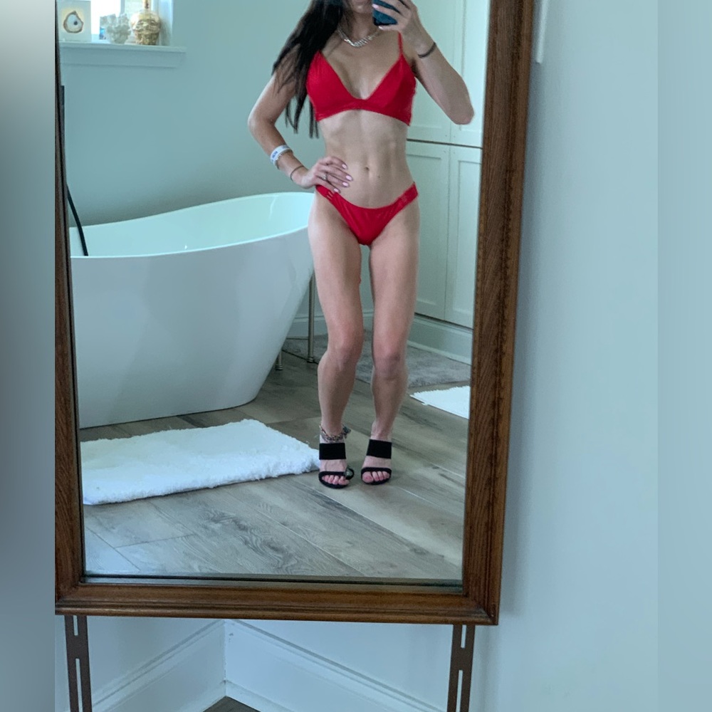 Red bikini matching set